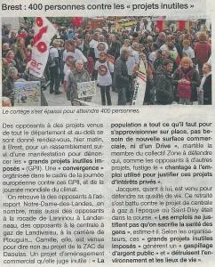 OF 2013-12-08 Brest - 400 personnes contre les projets inutiles (Page Finistère)