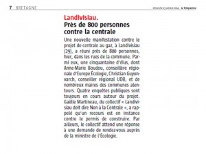 Le Télégramme 19-10-2014 (Page Bretagne)